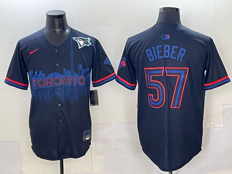 Men 2025 Toronto Blue Jays #57 Bieber Blue Nike MLB Jersey 004